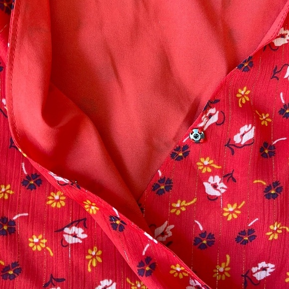 Madewell Tiered-Sleeve Peplum Top in Metallic Prairie Posies size 6 - Picture 4 of 15